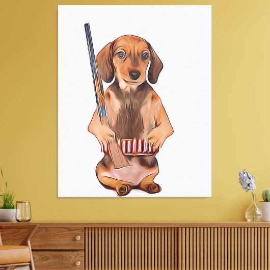 Het Dachshund-leven is beter met een Weiner-Poster Canvas Afdruk (Insitu (Woonkamer))
