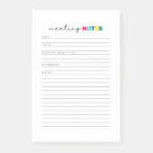 Het Dagboek van de Nota's van de vergadering Post-it® Notes (Voorkant)