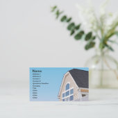 Het dak en de buitenkant van een modern gebouw visitekaartje (Staand voorkant)