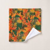Het dalende Patroon van Bladeren van het herfst Bad Handdoek (Wasdoekje)