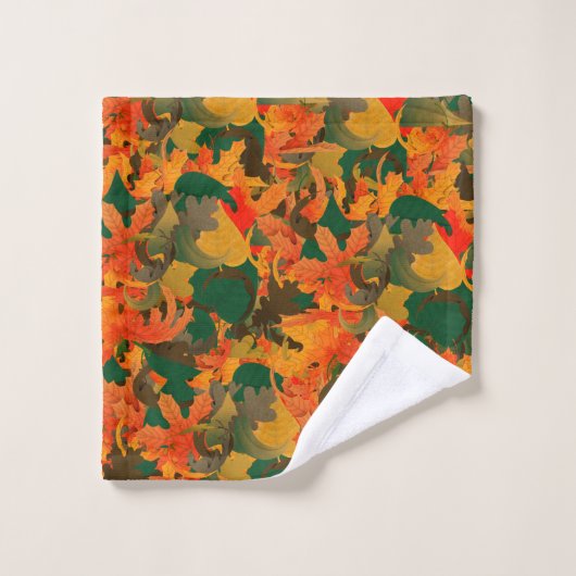 Het dalende Patroon van Bladeren van het herfst Bad Handdoek (Wasdoekje)