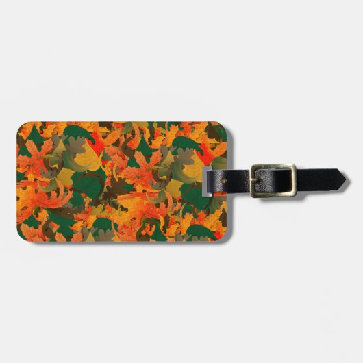 Het dalende Patroon van Bladeren van het herfst Bagagelabel (Voorkant horizontaal)