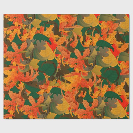 Het dalende Patroon van Bladeren van het herfst Cadeaupapier (Vlak)