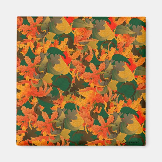Het dalende Patroon van Bladeren van het herfst Magneet (Voorkant)