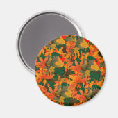 Het dalende Patroon van Bladeren van het herfst Magneet (Voorkant / Achterkant)