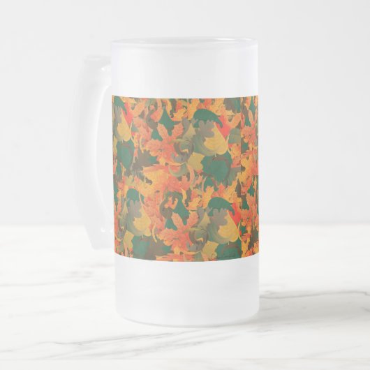 Het dalende Patroon van Bladeren van het herfst Matglas Bierpul (Voorkant links)