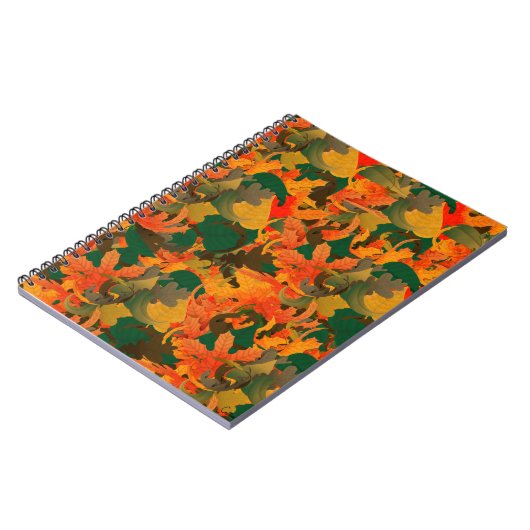 Het dalende Patroon van Bladeren van het herfst Notitieboek (Linkerzijde)