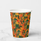 Het dalende Patroon van Bladeren van het herfst Papieren Bekers (Achterkant)