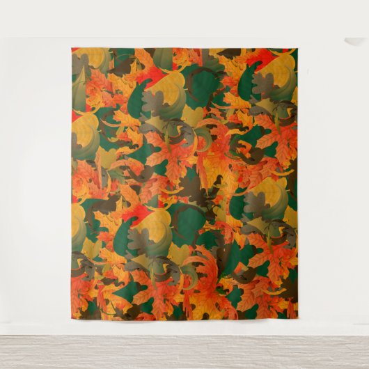 Het dalende Patroon van Bladeren van het herfst Wandkleed (Voorkant)