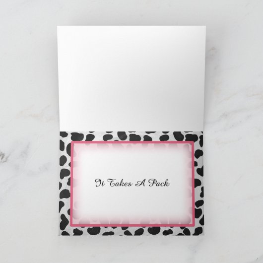 Het Dalmatische Roze van het Patroon van de Vlek Bedankkaart (Binnen)