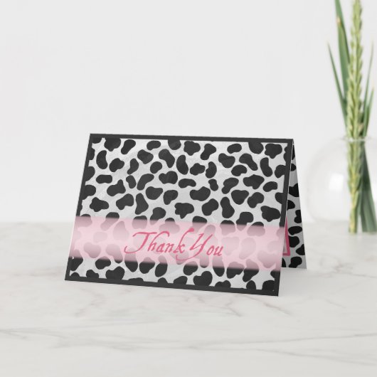 Het Dalmatische Roze van het Patroon van de Vlek Bedankkaart (Voorkant)