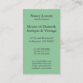 Het Damast van de diamant, de LICHTEN van de FEE Visitekaartje (Achterkant)