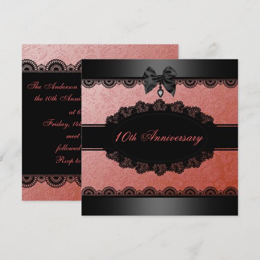 Het Damast van het koraal & het Jubileum van het Kaart (Voorkant / Achterkant)