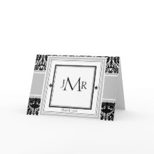 Het Damast van het monogram dankt u