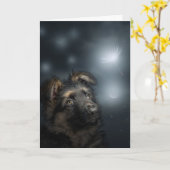 Het dandelion German herder Folded Wenskaart Kaart (Gele Bloem)