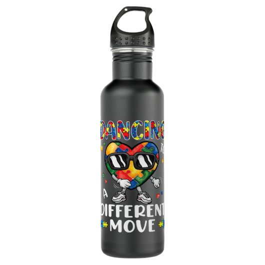 Het dansen aan een verschillende Bewustmakingslief Waterfles (Voorkant)