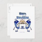 Het Dansen Dreidels van de Chanoeka en de Feestdagenkaart (Voorkant / Achterkant)