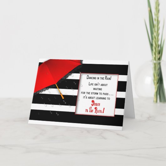 Het dansen in de Mok van de Regen - Aanmoediging Kaart (Voorkant)