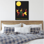 Het dansen in het Moonlight - editable teksten Canvas Afdruk (Insitu (Slaapkamer))