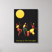 Het dansen in het Moonlight - editable teksten Canvas Afdruk (Voorkant)
