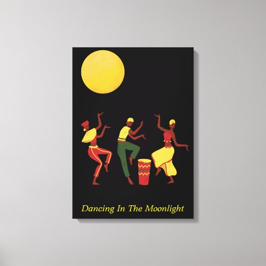 Het dansen in het Moonlight - editable teksten Canvas Afdruk (Voorkant)