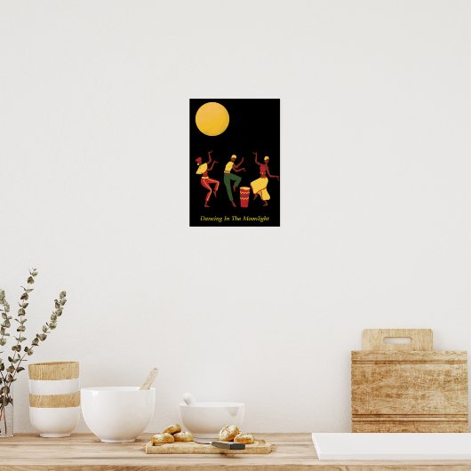 Het dansen in het Moonlight - editable teksten Poster (Keuken)