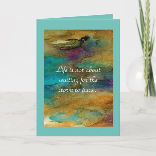 Het dansen in het Wenskaart van de Regen Kaart (Voorkant)