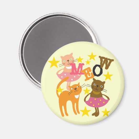 Het dansen Katten Magneet (Voorkant / Achterkant)