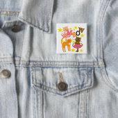 Het dansen Katten Vierkante Button 5,1 Cm (In situ)