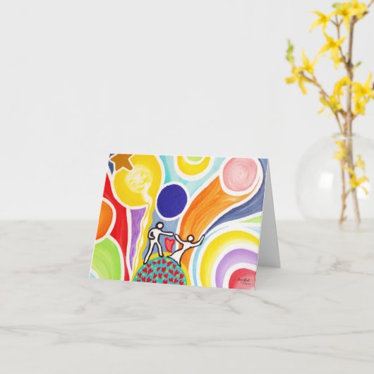 Het dansen op Straal maanlichten Kaart (Gele Bloem)