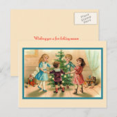 Het dansen rond de Kerstboom Feestdagenkaart (Voorkant / Achterkant)