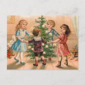 Het dansen rond de kerstboom feestdagenkaart (Voorkant)