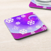 Het dansen Snowflakes op een Paarse Achtergrond va Onderzetter (Linkerzijde)