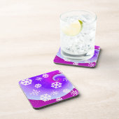 Het dansen Snowflakes op een Paarse Achtergrond va Onderzetter (Rechterzijde)