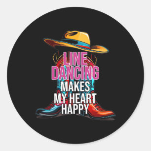 Het dansen van de lijn maakt mijn hart gelukkig la ronde sticker
