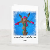 Het Dansen van het ijs Capricieus Rendier Feestdagen Kaart (Achterkant)