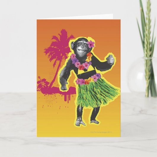 Het Dansen van Hula van de chimpansee Kaart (Voorkant)