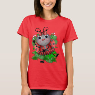 Het dansen van Ladybug cartoon t-shirt