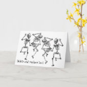 Het dansen Verjaardag van het Bot van Skeletten Kaart (Gele Bloem)