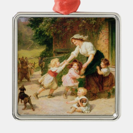 Het dansende Beer Metalen Ornament (Voorkant)