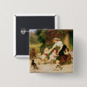 Het dansende Beer Vierkante Button 5,1 Cm (Voorkant /achterkant)