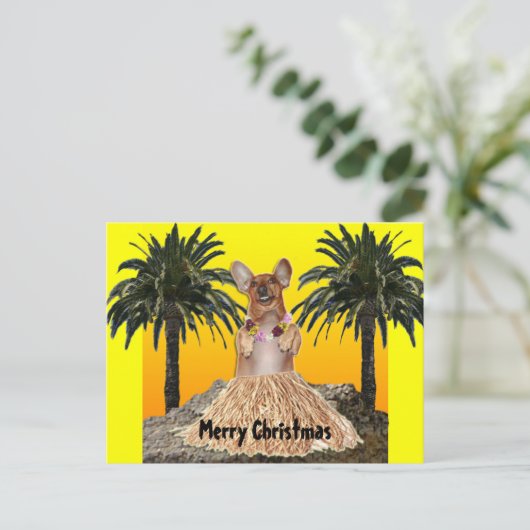 Het dansende Briefkaart van Kerstmis van de Tekkel (Staand voorkant)