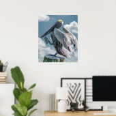 Het dansende Pelican-Poster Poster (Thuiskantoor)