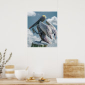Het dansende Pelican-Poster Poster (Keuken)