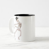Het dansende skelet tweekleurige koffiemok (Voorkant links)