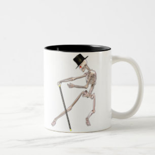 Het dansende skelet tweekleurige koffiemok