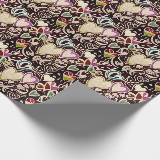 Het dansende Verpakkende Document van Harten Cadeaupapier (Hoek)