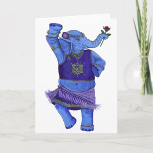 Het dansende Wenskaart van de Olifant Kaart