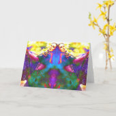 Het dansende Wenskaart van Kleuren Kaart (Gele Bloem)