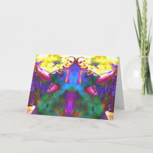 Het dansende Wenskaart van Kleuren Kaart (Voorkant)